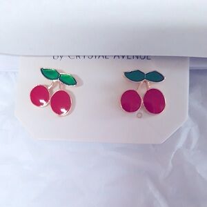 Cherry Earrings Gold 14k Pierced NEW Make a great Special Ocassion gift. NEW